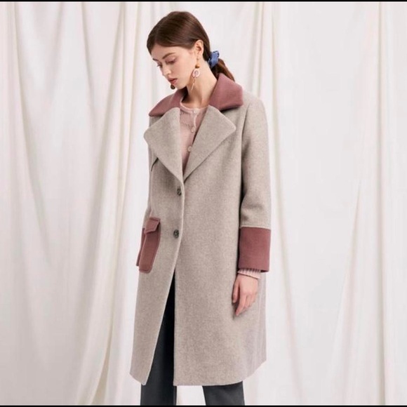 Petite Studio NYC- Hailey Wool Coat (Oatmeal) - Picture 2 of 5